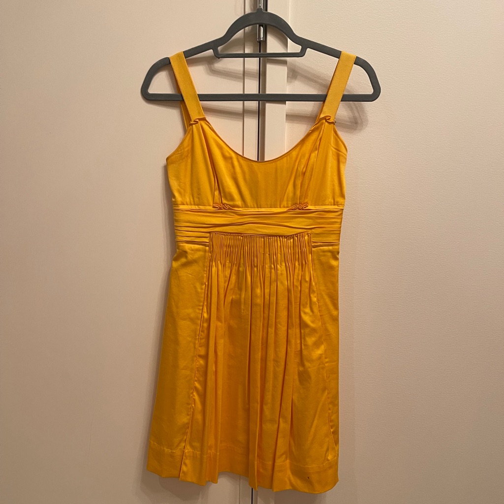 Elie Tahari 100% Cotton Yellow Dress P 2